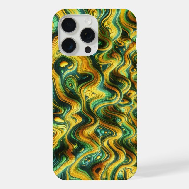 Acid Wave Camo, trippy design, camouflage pattern iPhone Case (Back)