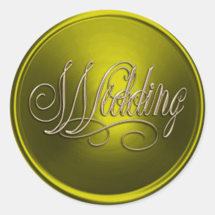Acid Yellow and Gold Wedding Envelope Seal