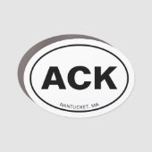 ACK Nantucket Abbreviation & Name Euro Oval Car Magnet (Front)