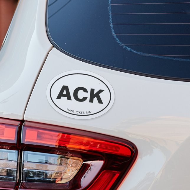 ACK Nantucket Abbreviation & Name Euro Oval Car Magnet