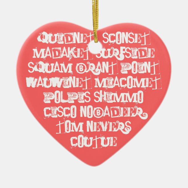 ACKnowledge Nantucket Places Ceramic Tree Decoration (Front)