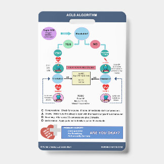 ACLS Algorithm by Nurse Cheats® ID Badge