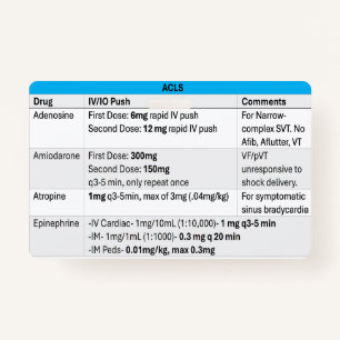 ACLS/RSI/Sedation Badge for ED Nurse ID Badge