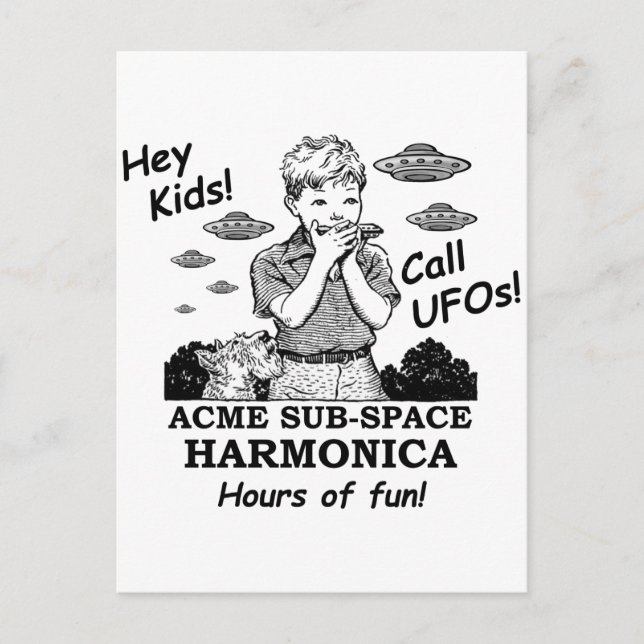 Acme Sub-Space Harmonica (Calls UFOs) Postcard (Front)