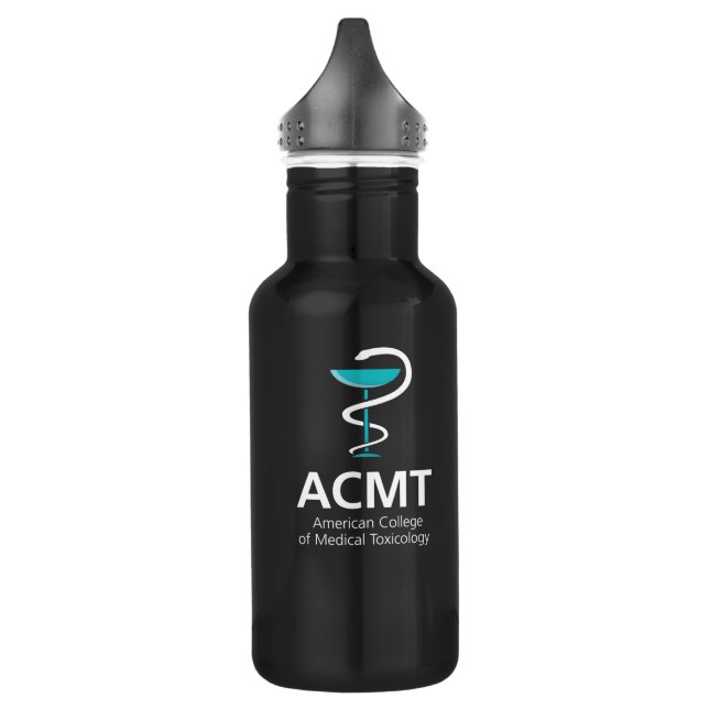 ACMT Tox Doc Black 18 oz Water Bottle (Left)