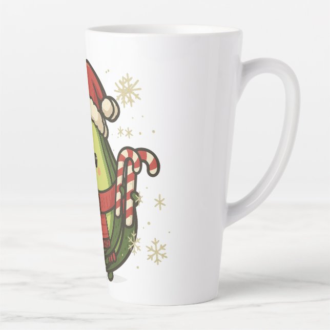 Acocado christmas a Santa hot _ funny holiday Latte Mug (Right)