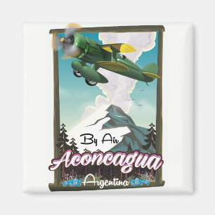 Aconcagua -Argentina vintage flight poster print. Magnet