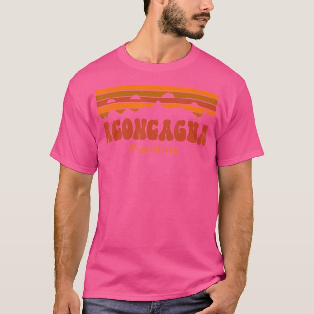 Aconcagua Lake Mountains Argentina Hiking Retro Gr T-Shirt (Front)