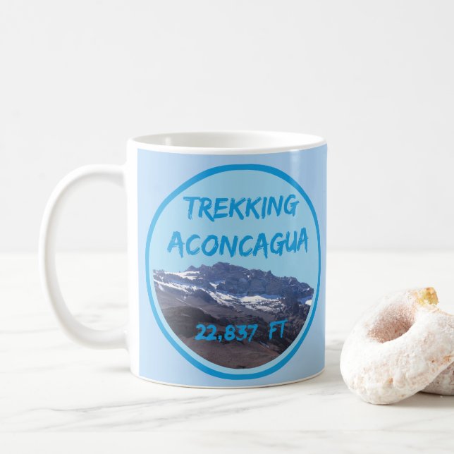 Aconcagua Mountain High Altitude Climbing Coffee Mug (With Donut)