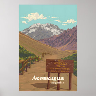 Aconcagua Mountain Travel Poster