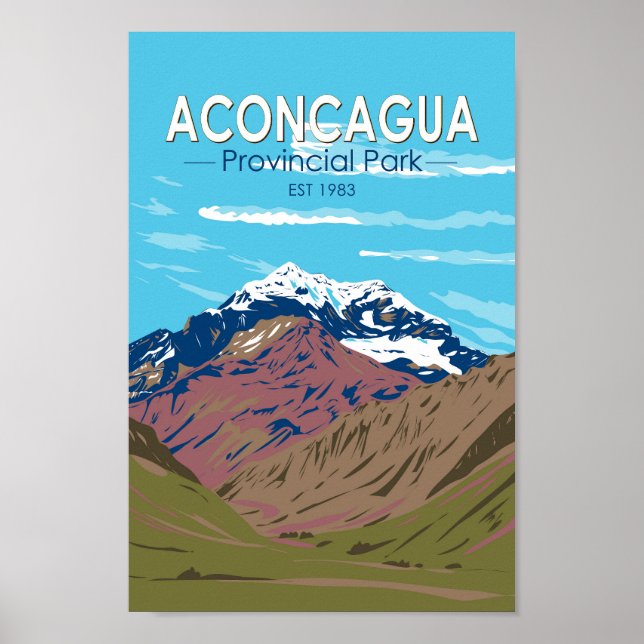 Aconcagua Provincial Park Argentina Travel Vintage Poster (Front)