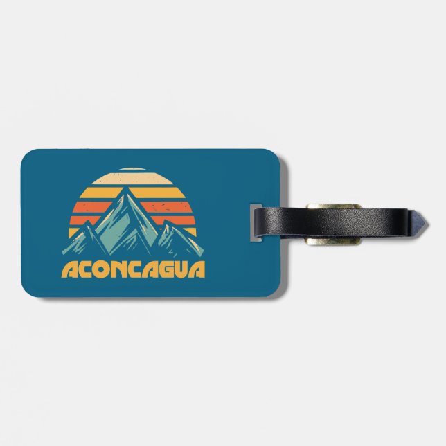 Aconcagua Retro Turquoise Luggage Tag (Back Horizontal)