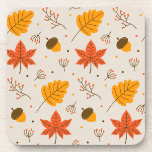 Acorn and Multicolor Leaves   Coaster