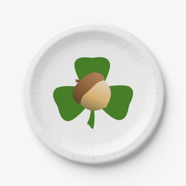 Acorn and Shamrock Paper Plates (Front)
