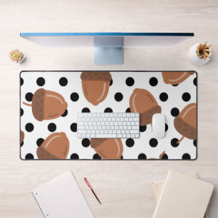 Acorn Black Dots Autumn Y2K Pattern Desk Mat