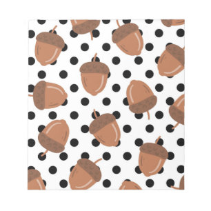 Acorn Black Dots Autumn Y2K Pattern Notepad