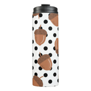 Acorn Black Dots Autumn Y2K Pattern Thermal Tumbler
