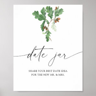 Acorn branch - date night ideas. Date jar bridal Poster
