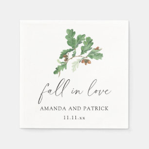 Acorn branch wedding party napkin