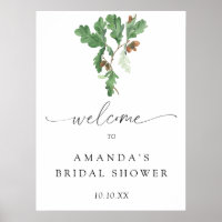 Acorn branch welcome bridal shower party