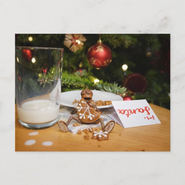 Acorn elf ate a cookie for Santa Claus  Postcard (Front)