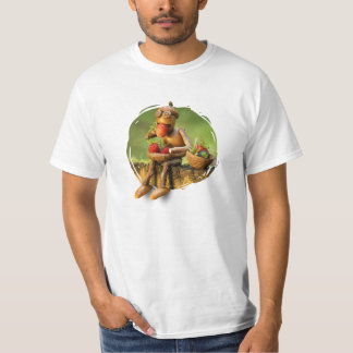 Acorn elf eating strawberries in the forest T-Shirt