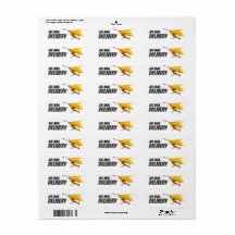 Acorn elf flying on the leaf - fast priority label