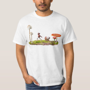 Acorn elf ïn the woods with mushroom T-Shirt