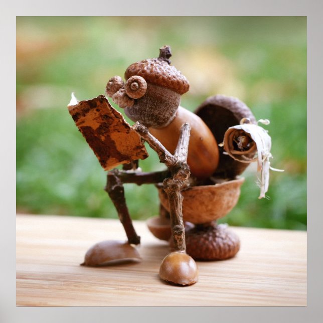 Acorn elf on the toilet poster (Front)