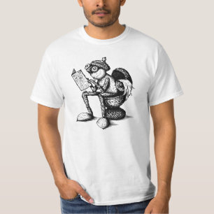Acorn elf resting on the toilet and reading  T-Shirt