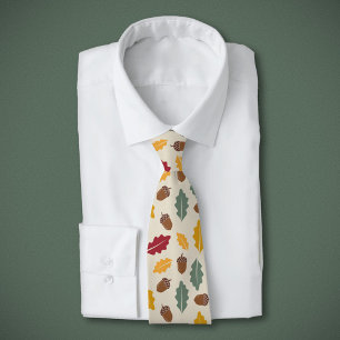 Acorn & Fall Leaves  Tie