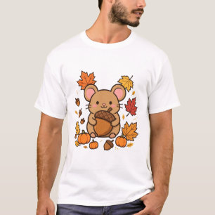 Acorn Harvest Mouse Cute Fall Art T-Shirt