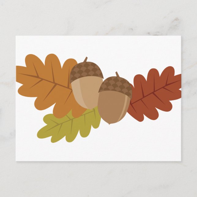 Acorn Leaves Postcard (Front)