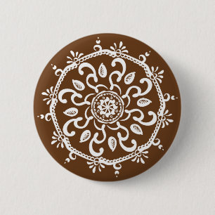 Acorn Mandala 6 Cm Round Badge