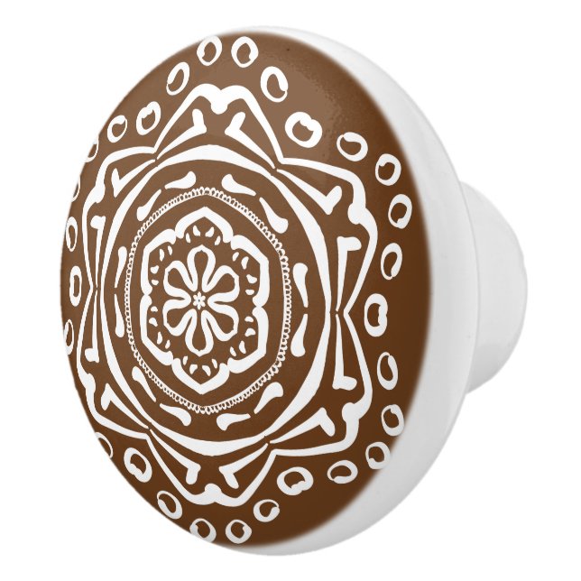 Acorn Mandala Ceramic Knob (Right)