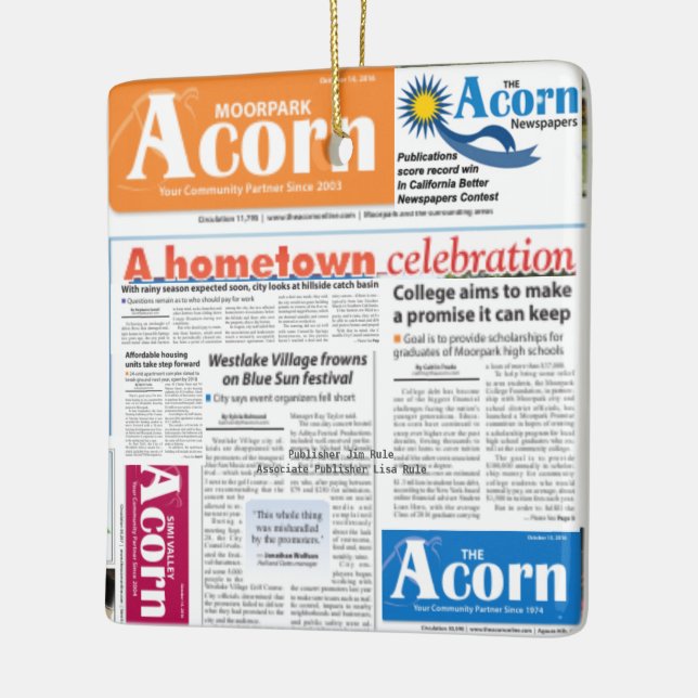 Acorn Ornament Heading Both Sides Printed (Left)