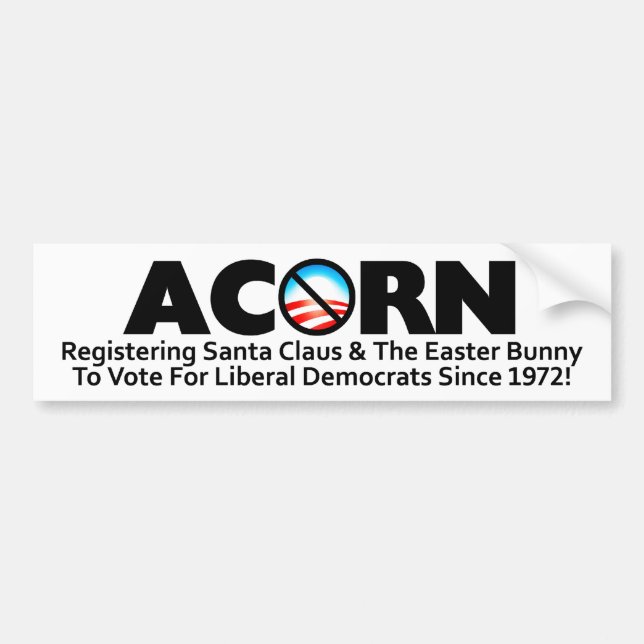 Acorn: Registering Santa Bumper Sticker (Front)
