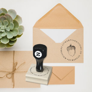 Acorn ROUND RETURN ADDRESS Rubber Stamp