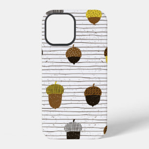 Acorn seamless pattern. Autumn surface decoration. iPhone 12 Case