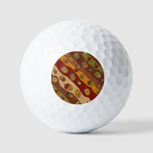 Acorn Stripes Pattern Golf Balls (Front)