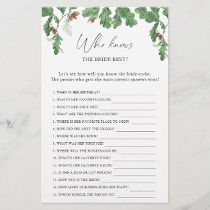 Acorn tree - Who knows the bride best game