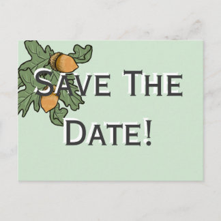 Acorn wedding save the date announcement postcard