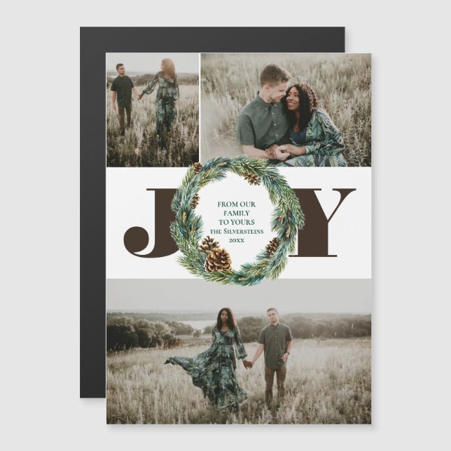 Acorn Wreath Christmas Holiday Magnetic Invitation (Front/Back)