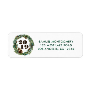 Acorn Wreath Return Address Label