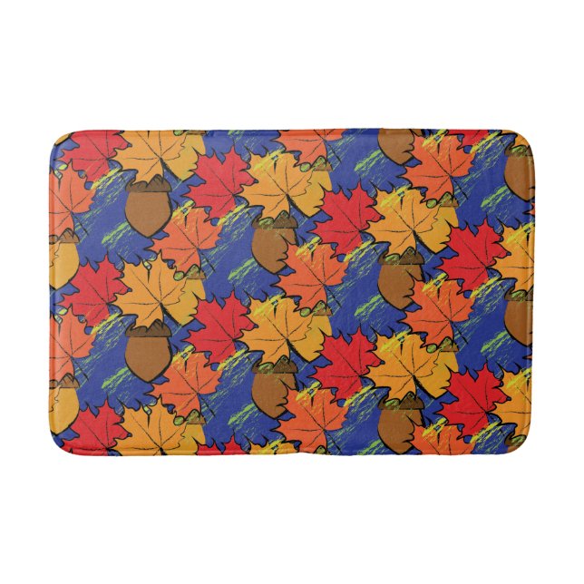 Acorns and leaves I Bath Mat (Front)