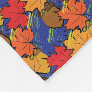 Acorns and leaves I Fleece Blanket