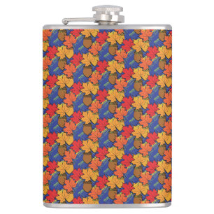 Acorns and leaves I Hip Flask