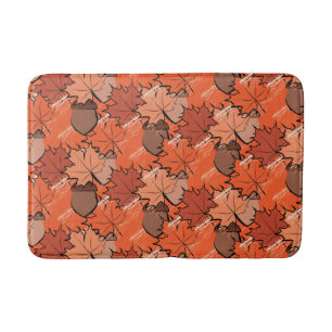 Acorns and leaves II Bath Mat