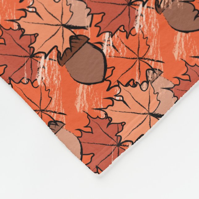 Acorns and leaves II Fleece Blanket (Corner)