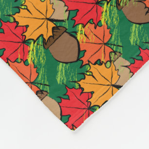 Acorns and leaves III Fleece Blanket